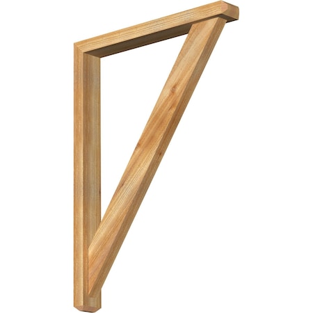 Traditional Craftsman Rough Sawn Bracket W/ Offset Brace, Western Red Cedar, 4W X 30D X 42H